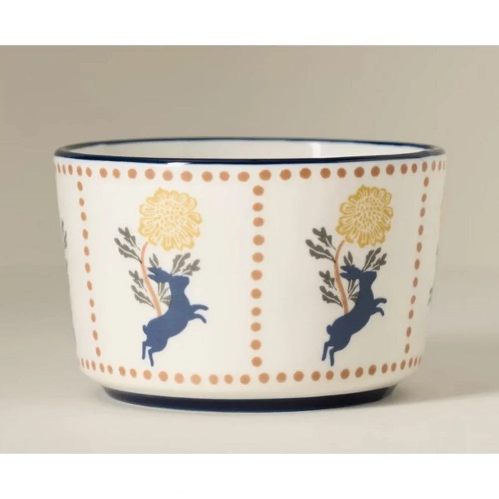 Anthropologie Millie Stoneware Berry Basket Bowl Rabbit Refrigerator‎ Farmhouse